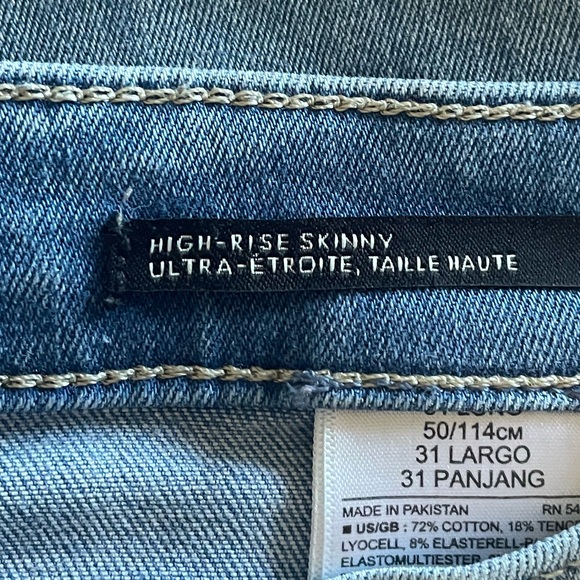 Banana Republic medium wash button fly raw hem high waist denim jean size 31 - Picture 8 of 11